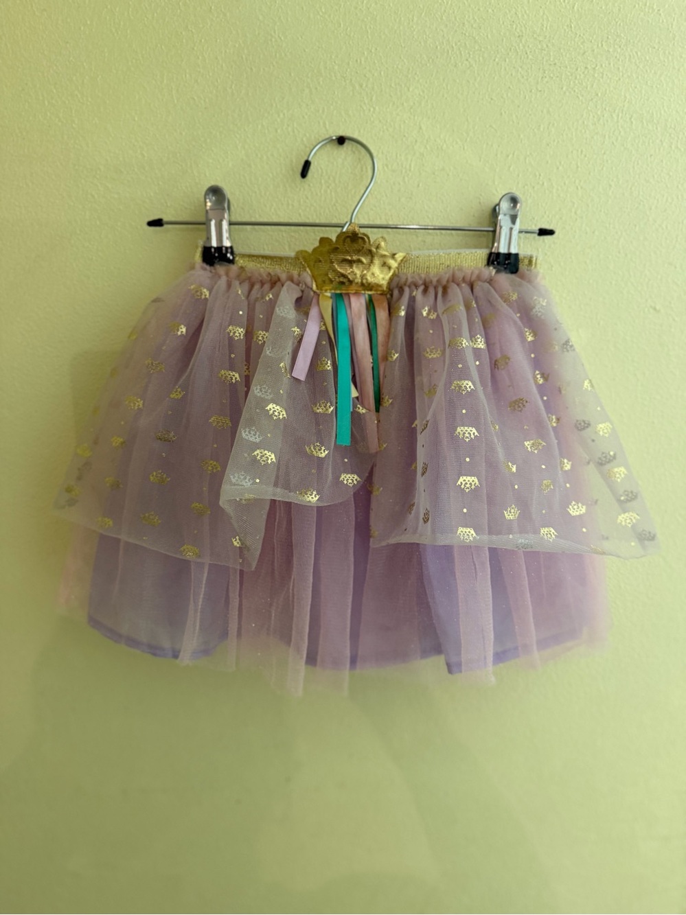 Girls' Lavender Tulle Disney  Skirt with Gold Crown Accent